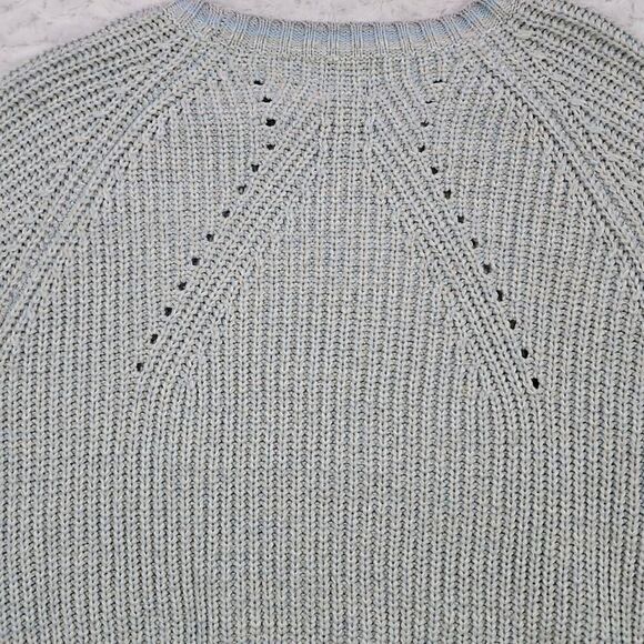 Light Blue White Pullover John And Jenn Womens Medium Sweater Knit cozy comfy - Picture 6 of 6